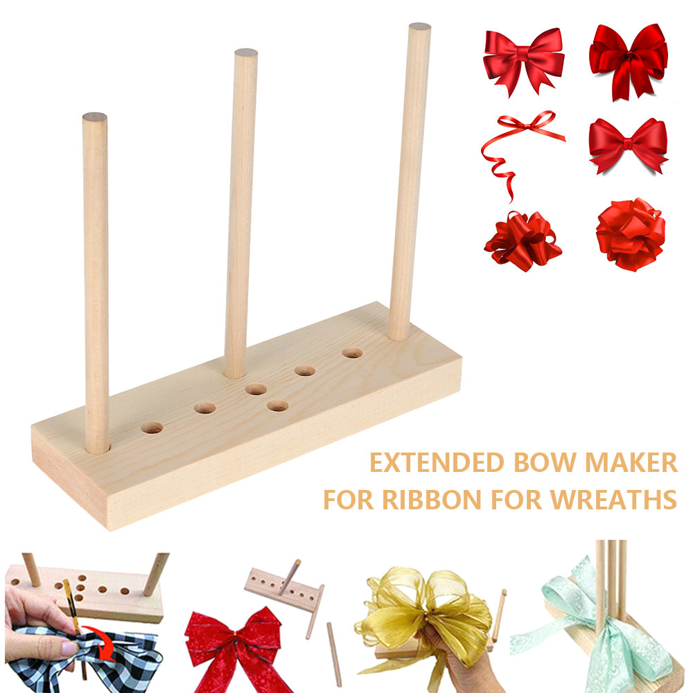 Extended Bow Maker for Ribbon for Wreaths, Size: 18, Brown